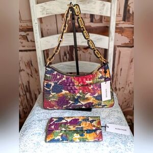 Brahmin NWT Rsme Mod Handbag With Wallet In Wildflower Print